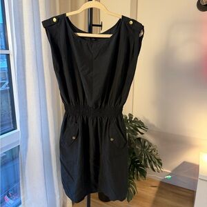 ✨ Guess Black Cinched-Waist Utility Mini Dress – Size L ✨